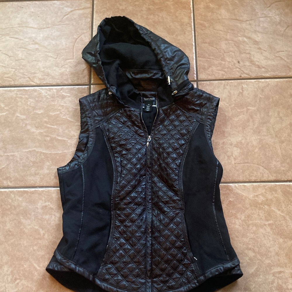 White House Black Market Quilted Black Vest